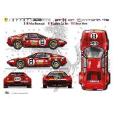 Ferrari 308 GTB Gr.4 n°8 Besenzoni/Dal Ben/Wever aux 24 H. Daytona 1978