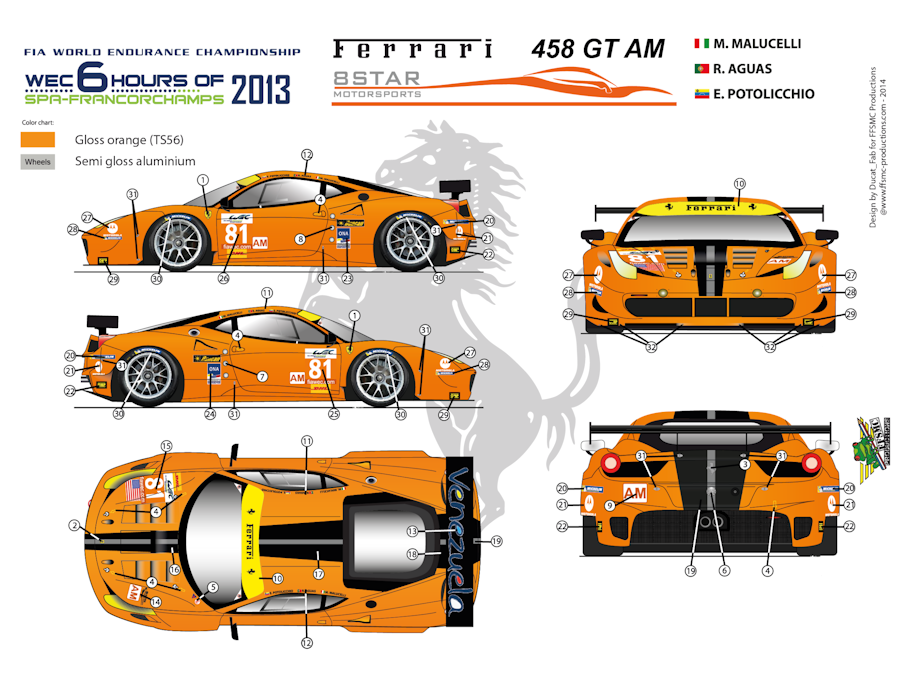Ferrari 458GT AM n°81 8Star Motorsport 6H Spa-Francorchamps 2013