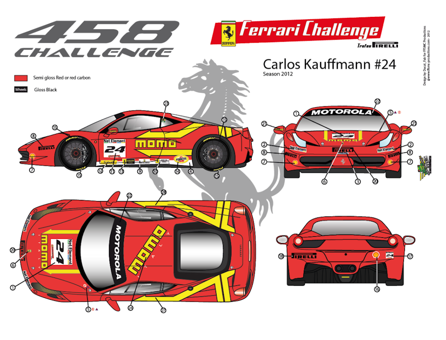 Ferrari 458 Challenge "Momo" n°47 de Carlos Kauffmann (Ferrari Challenge saison 2012)