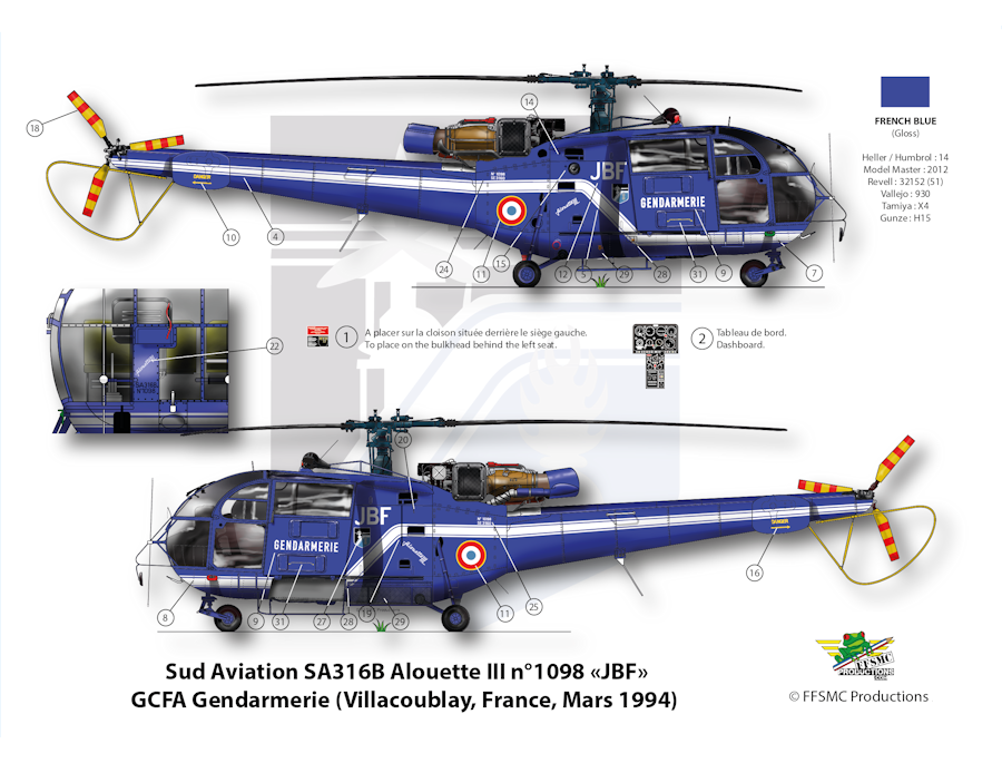 SA.316B Alouette III PGHM et dernier vol gendarmerie