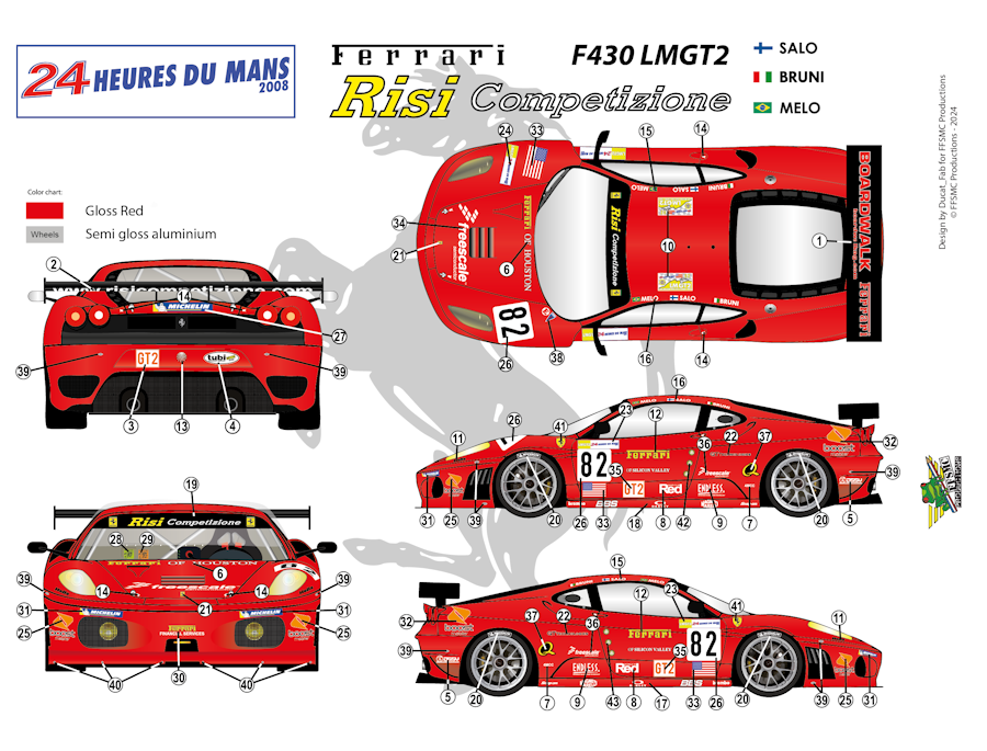 Ferrari 430 LMGT2 "Team Risi" n°82 24H du Mans 2008