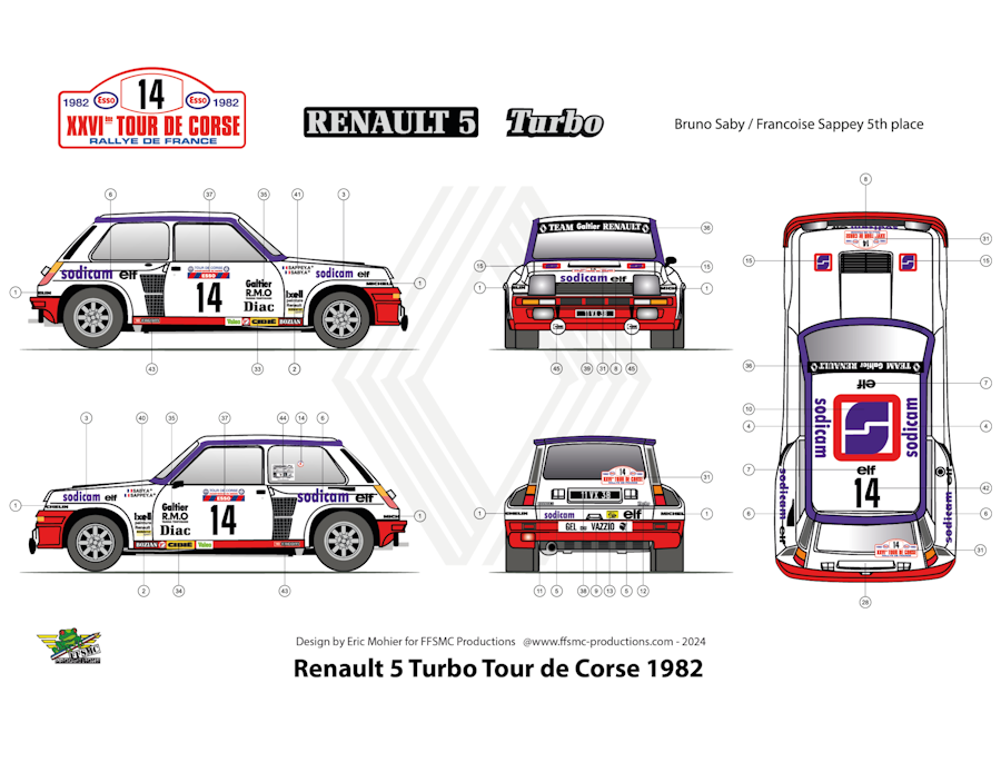 Renault R5 Turbo n°3 et 14 "ELF-Sodicam" Tour de Corse 1982