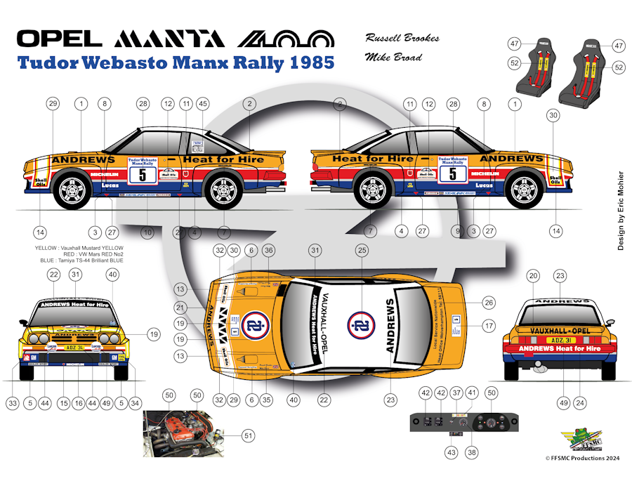 Opel-Vauxhall Manta 400 n°5 Tudor Webasto Manx Rally 1985