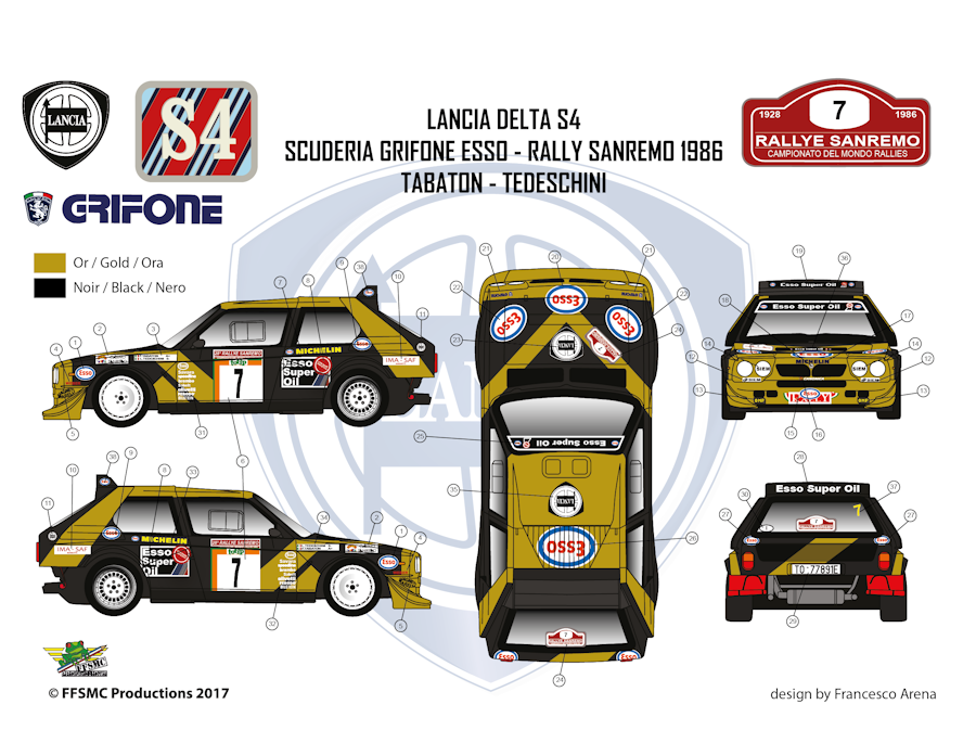 Lancia Delta S4 Grifone Esso n°7 Sanremo rally 1986