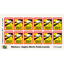 Stickers Angles Morts" pour poids-lourds
