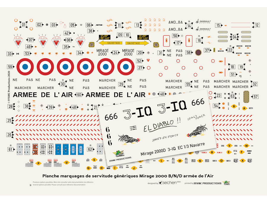 [bundle] Dassault Mirage 2000D 3-IQ n°666 EC 1/3 "Navarre" "El Diablo"