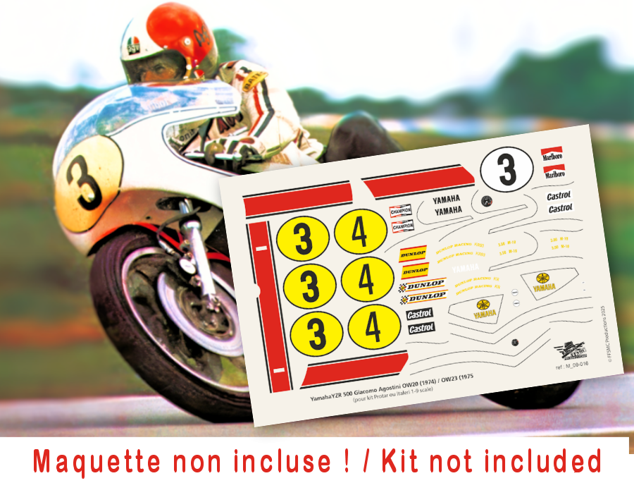Yamaha YZR 500 OW20 (1974) / OW23 (1975) Giacomo Agostini (pour Protar ou Italeri 1/9)