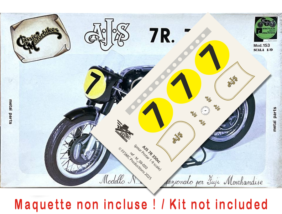 AJS 7R 350cc plaques jaunes (pour Protar 1/9)