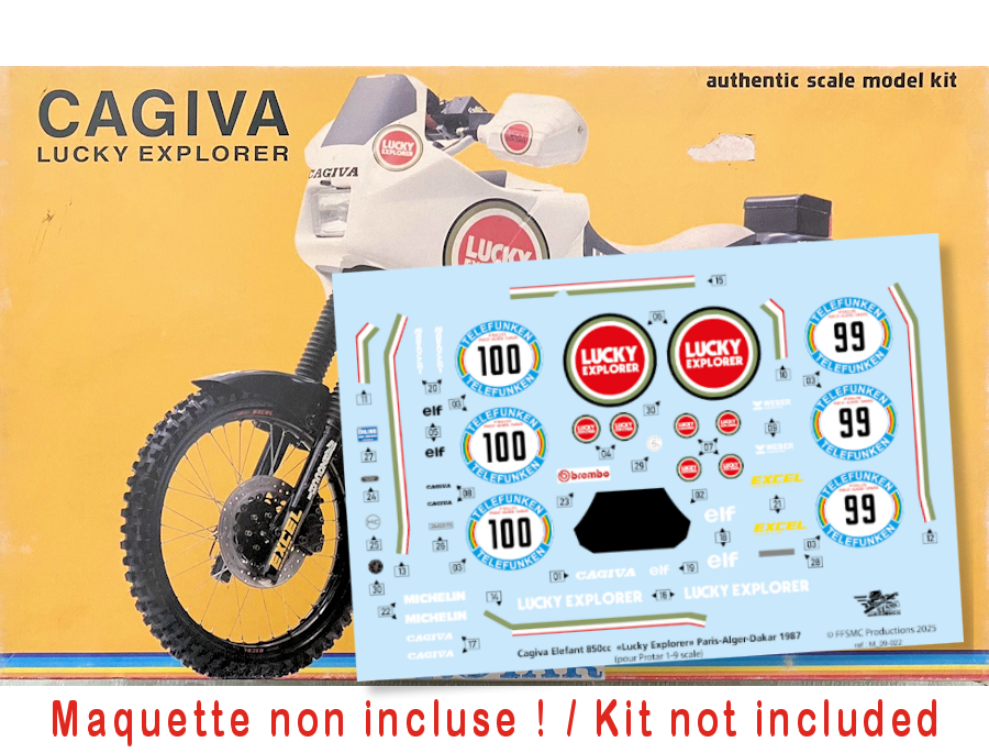Cagiva Elefant 850cc "Lucky explorer" Paris Alger Dakar 1987 (pour Protar 1/9)