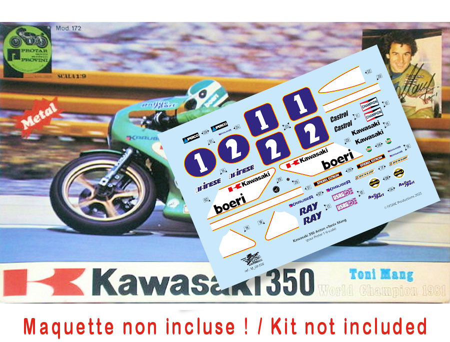 Kawasaki 350cc "Toni Mang" (pour Protar 1/9)