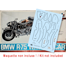 BMW R75 WH civile avec sidecar (filets noirs)  pour ERTL-ESCI, Italeri, Revell... 1/9 scale