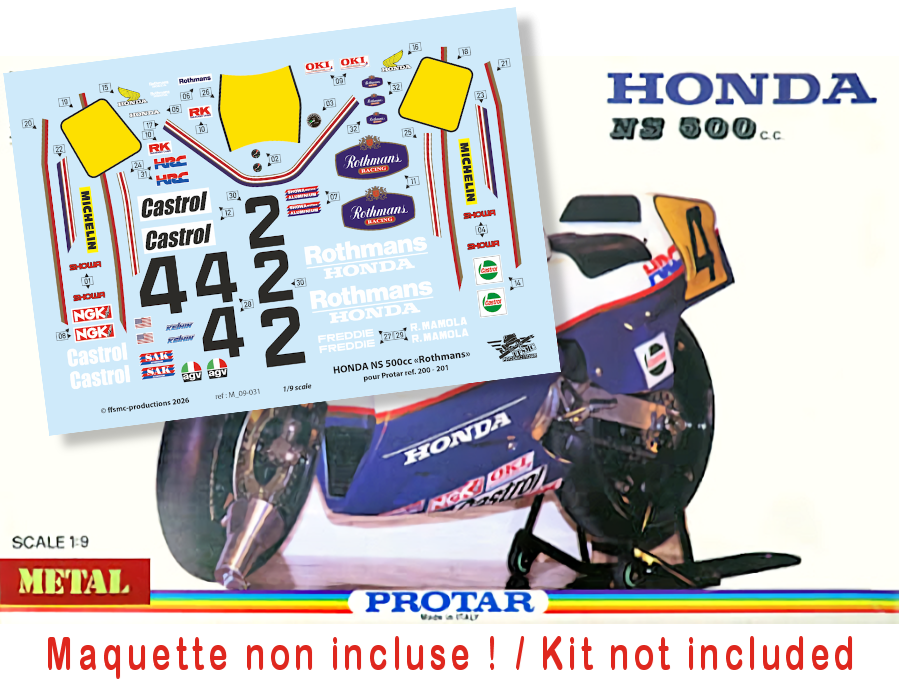 Honda NS500 Rothmans (pour Protar mod. 200-201 1/9 scale)