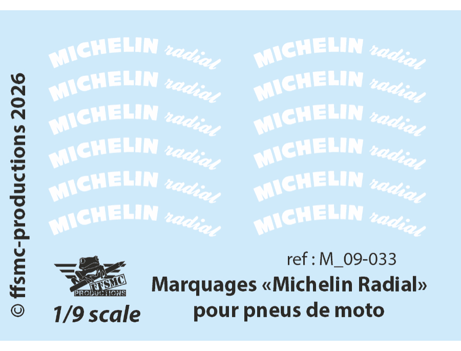 Marquages pour pneus racing (motos) "Michelin Radial"