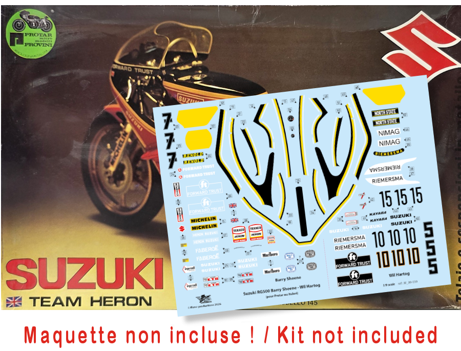 Suzuki RG500 Team Heron Barry Sheene / Wil Hartog (pour Protar et Italeri 1/9)