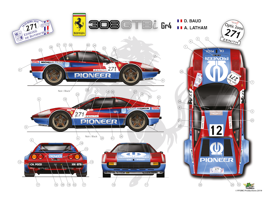 Ferrari 308 GTBi Gr.4 "Pioneer" n°271 Tour de France auto 2016