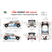 Peugeot 205 Turbo16 n°1 et 3 Rallye de Nouvelle Zélande 1986