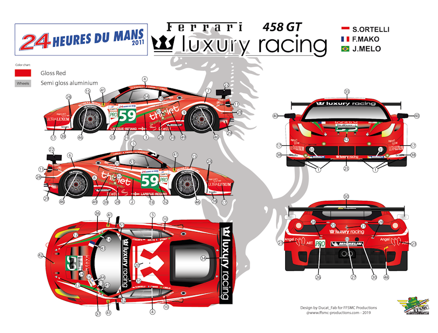 Ferrari 458GT n°59 Luxury Racing 24H du Mans 2011