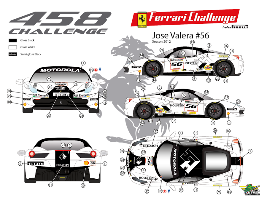 Ferrari 458 Challenge n°56 "Holstein" Jose Valera 2012